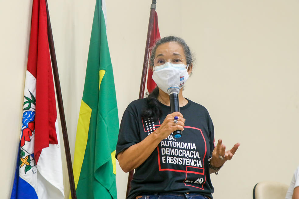 Vice-presidenta da Adufal, professora Sandra Lira. Foto: Karina Dantas/Ascom Adufal
