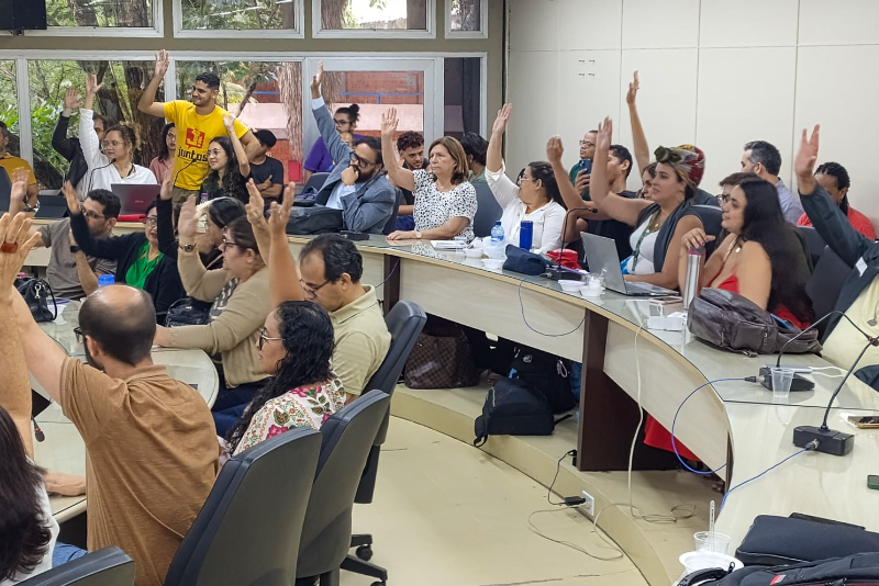 Vice-presidenta da Adufal, Irailde Correia, representou o voto da entidade na sessão.