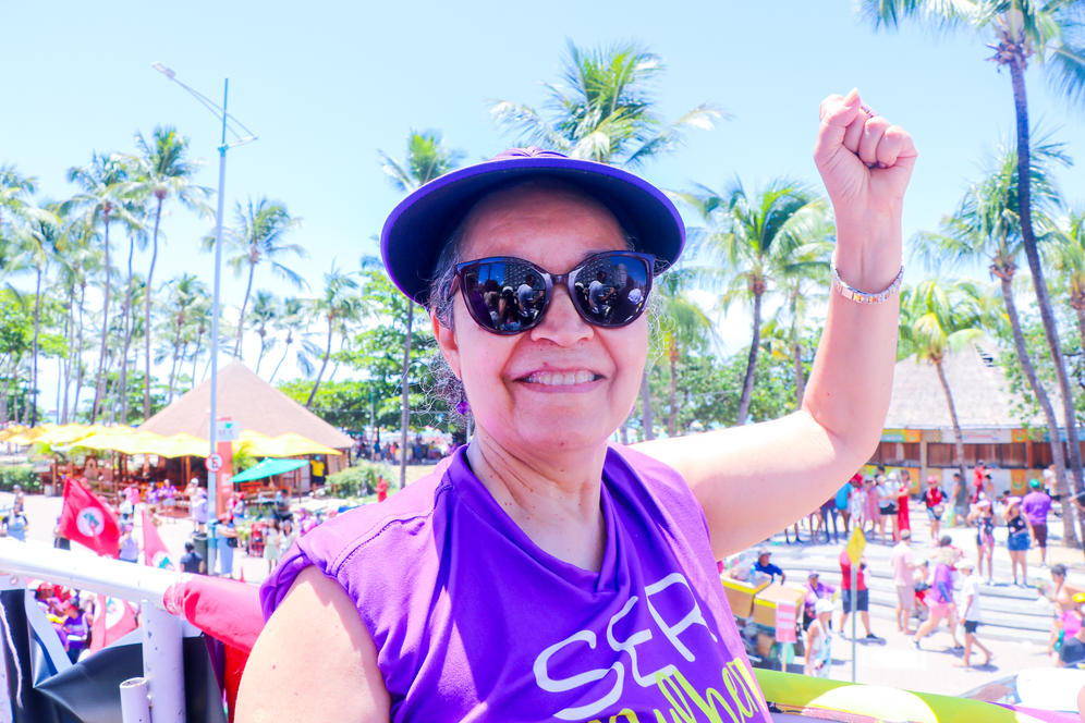 Professora Sandra Lira, diretora de Pol&iacute;tica Sindical da Adufal. Foto: Vanessa Ata&iacute;de/Ascom Adufal