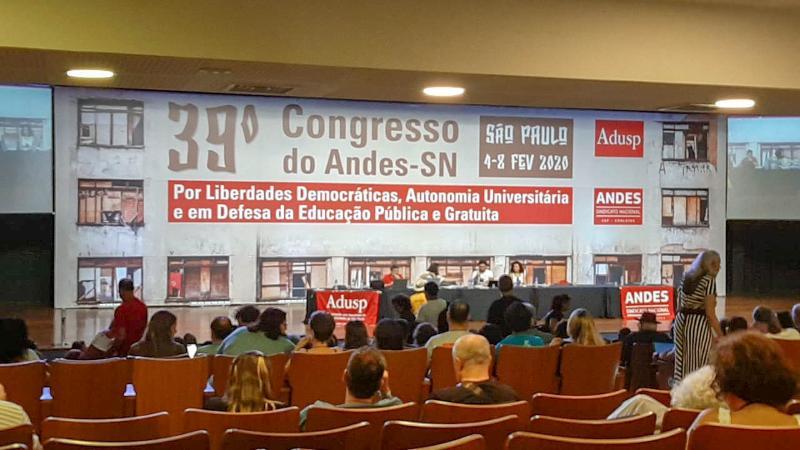 Congresso do Andes-SN ocorre de 4 a 8 de fevereiro, em São Paulo.